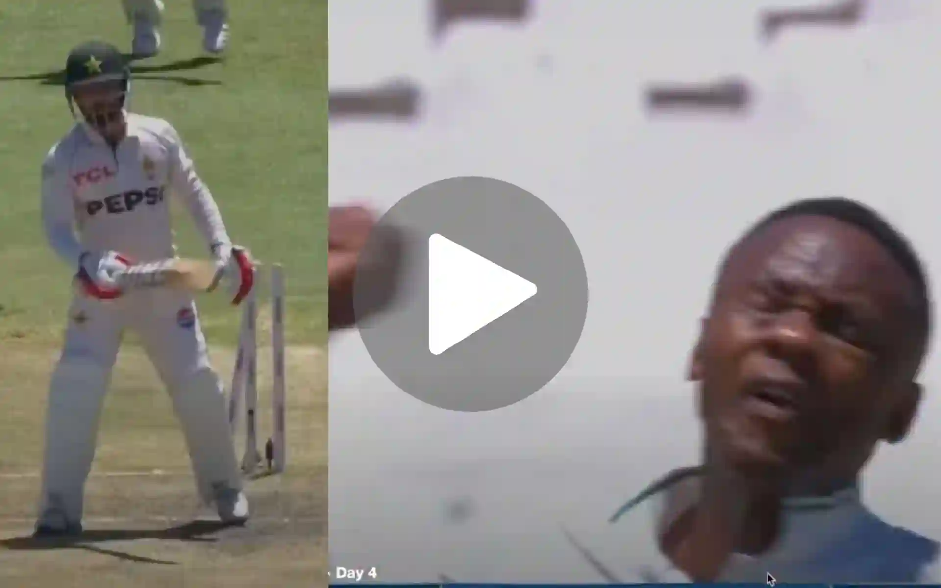 [Watch] Rabada Throws Punch In Air As Kamran Ghulam Gets Knocked Over By A Beauty